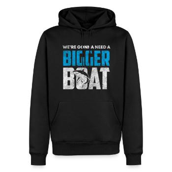 Dents de pêcheur de l’océan Grand Requin blanc - Sweat à capuche Premium bio Homme - noir - Devant - Nico (187cm)