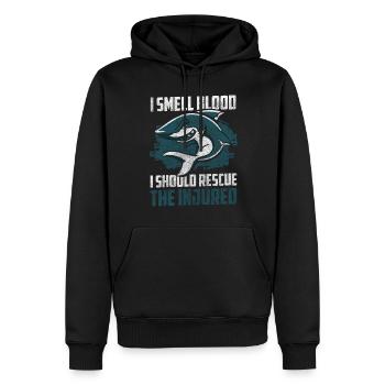 Eau sous-marine d’ailerons de requin - Sweat à capuche Premium bio Homme - noir - Devant - Nico (187cm)