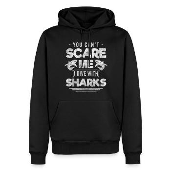 Les ailerons de grand requin blanc craignent l’eau - Sweat à capuche Premium bio Homme - noir - Devant - Nico (187cm)