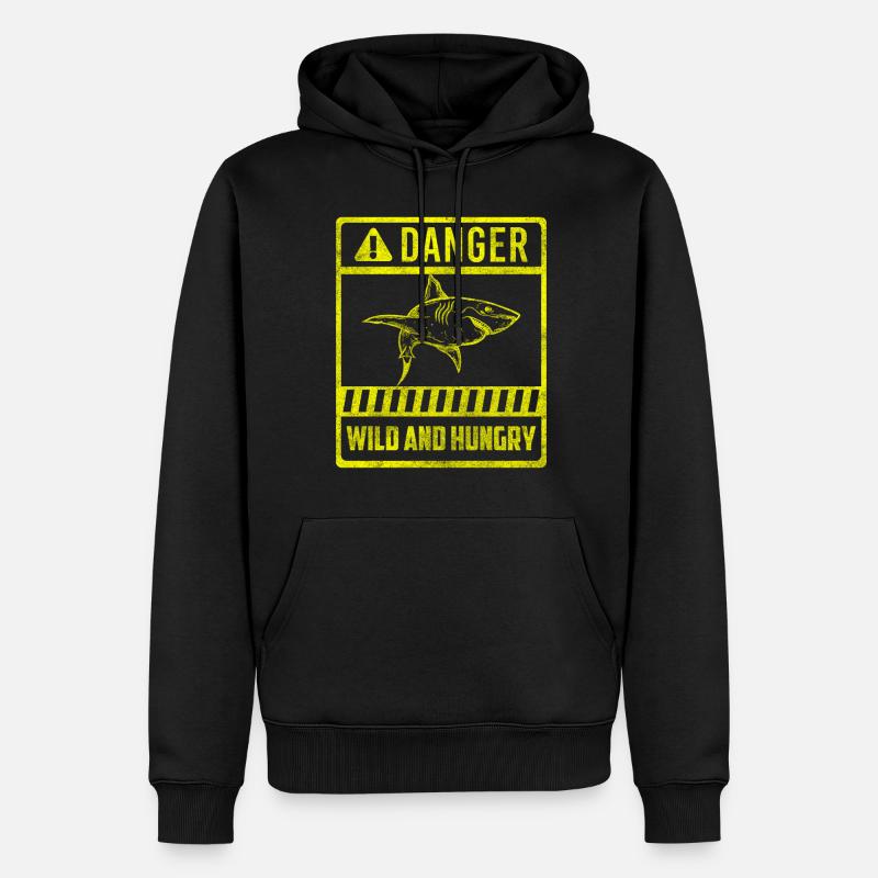 Requins Dents d’animaux marins sous-marins - Sweat à capuche Premium bio Homme - noir
