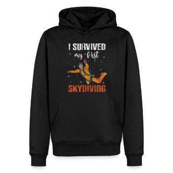 Fallschirmspringer Himmel Freifall Base Jump - Männer Premium Bio Hoodie - Schwarz - Vorne - Nico (187cm)