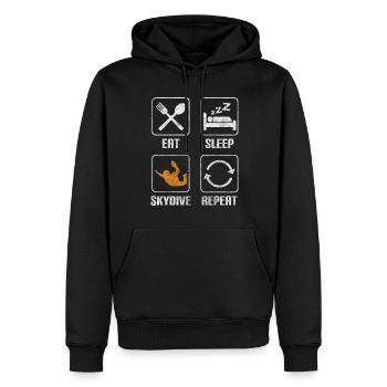 Skydiver Jumping Parachute Sports - Men’s Premium Organic Hoodie - black - Front - Nico (187cm)