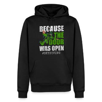 Fallschirmspringer Sprung Freifall Base Jump - Männer Premium Bio Hoodie - Schwarz - Vorne - Nico (187cm)