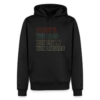 Café Profession Espresso - Sweat à capuche Premium bio Homme - noir - Devant - Nico (187cm)