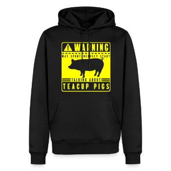 Teacup schwein schweinchen haustier - Männer Premium Bio Hoodie - Schwarz - Vorne - Nico (187cm)