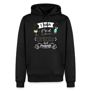 Cocktail Bouteille d’alcool - Sweat à capuche Premium bio Homme - noir - Devant - Nico (187cm)