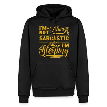 Sleepers, late risers, lazy - Men’s Premium Organic Hoodie - black - Front - Nico (187cm)