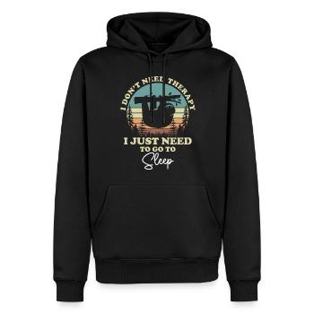 Dormir, dormir, paresseux, se reposer - Sweat à capuche Premium bio Homme - noir - Devant - Nico (187cm)