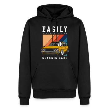 Automobil Vintage Autofahrer - Männer Premium Bio Hoodie - Schwarz - Vorne - Nico (187cm)