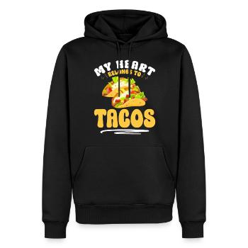 Camion-restaurant Taco Essen - Sweat à capuche Premium bio Homme - noir - Devant - Nico (187cm)