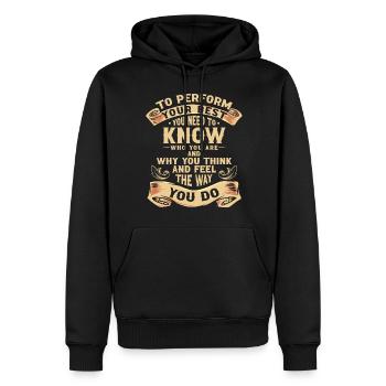 Don de musicien de rue Musicien de ville Musicien Musical - Sweat à capuche Premium bio Homme - noir - Devant - Nico (187cm)
