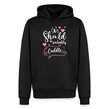 Kuscheln Teddybär Beziehung Zuneigung - Männer Premium Bio Hoodie - Schwarz - Vorne - Nico (187cm)
