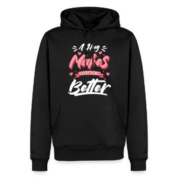 Schmusen Teddybär Süß Romantisch - Männer Premium Bio Hoodie - Schwarz - Vorne - Nico (187cm)