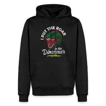 Saurier Urzeit Velociraptor Kinder - Männer Premium Bio Hoodie - Schwarz - Vorne - Nico (187cm)