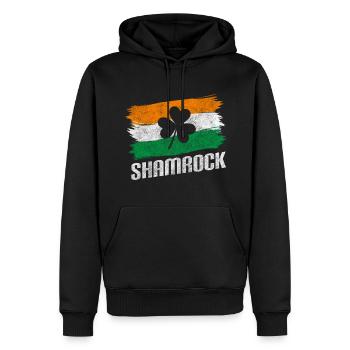 Motivation Happy Optimist Lucky Symbol - Men’s Premium Organic Hoodie - black - Front - Nico (187cm)