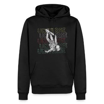 L’astronaute Stars Cosmos - Sweat à capuche Premium bio Homme - noir - Devant - Nico (187cm)