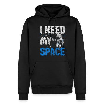 Weltraum Planeten Raumanzug Rakete - Männer Premium Bio Hoodie - Schwarz - Vorne - Nico (187cm)
