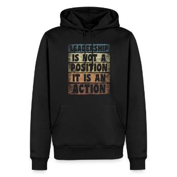Leader, Travailleurs, Équipe, Employés - Sweat à capuche Premium bio Homme - noir - Devant - Nico (187cm)