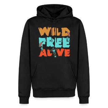 Liberté du corbeau spirituel amérindien - Sweat à capuche Premium bio Homme - noir - Devant - Nico (187cm)