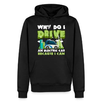 E-Auto Save the Planet Umweltschutz - Männer Premium Bio Hoodie - Schwarz - Vorne - Nico (187cm)