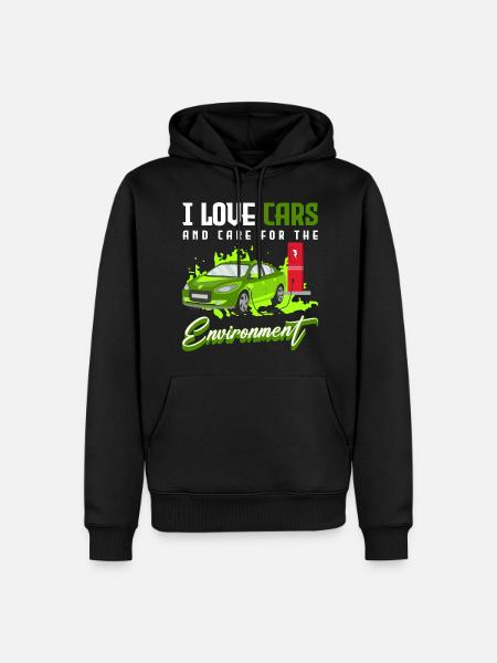 Electric car Environment Climate change - Men’s Premium Organic Hoodie - black