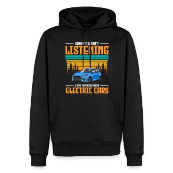Elektroauto Beschleunigung Strom Klimaschutz - Männer Premium Bio Hoodie - Schwarz - Vorne - Nico (187cm)