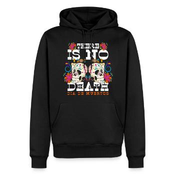 Célébration des fêtes Squelette mexicain - Sweat à capuche Premium bio Homme - noir - Devant - Nico (187cm)