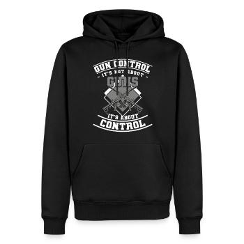 Waffe Schießbereich Schütze Schießsport - Männer Premium Bio Hoodie - Schwarz - Vorne - Nico (187cm)