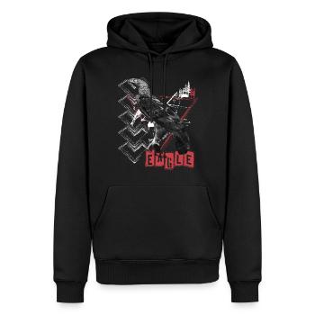 Tatouage Crâne Hardcore Sauvage - Sweat à capuche Premium bio Homme - noir - Devant - Nico (187cm)
