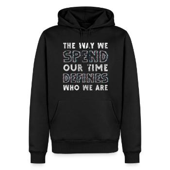 Sanduhr Lebenszeit Kunst Countdown - Männer Premium Bio Hoodie - Schwarz - Vorne - Nico (187cm)