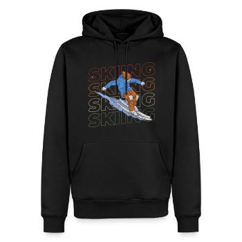Snowboard Sport Ski alpin Vacances - Sweat à capuche Premium bio Homme - noir - Devant - Nico (187cm)