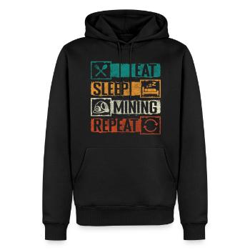 Miner Stones - Men’s Premium Organic Hoodie - black - Front - Nico (187cm)