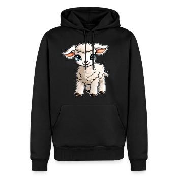 Niedliches kleines Baby Lämmchen - Männer Premium Bio Hoodie - Schwarz - Vorne - Nico (187cm)