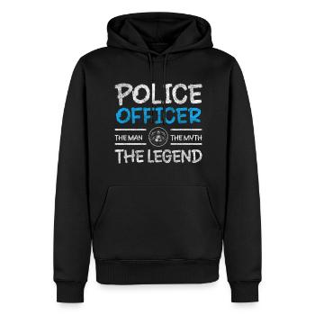 Polizistin Recht Sheriff Handschellen - Männer Premium Bio Hoodie - Schwarz - Vorne - Nico (187cm)