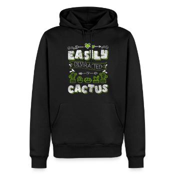 Cactus piquants jardinier piqûre - Sweat à capuche Premium bio Homme - noir - Devant - Nico (187cm)