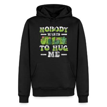 Cactus épines jardinier - Sweat à capuche Premium bio Homme - noir - Devant - Nico (187cm)