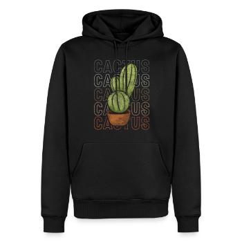 Cactus soleil Mexique câlin - Sweat à capuche Premium bio Homme - noir - Devant - Nico (187cm)