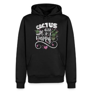 Plantes, Désert, Jardin, Été - Sweat à capuche Premium bio Homme - noir - Devant - Nico (187cm)