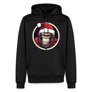 Orang Utan Weihnachten - Männer Premium Bio Hoodie - Schwarz - Vorne - Nico (187cm)