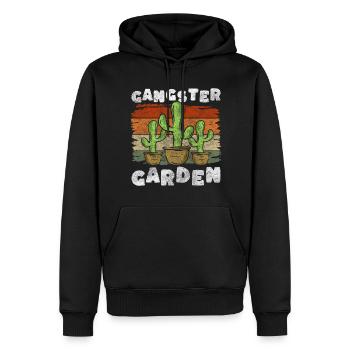 Kaktur Heat Garden Été - Sweat à capuche Premium bio Homme - noir - Devant - Nico (187cm)
