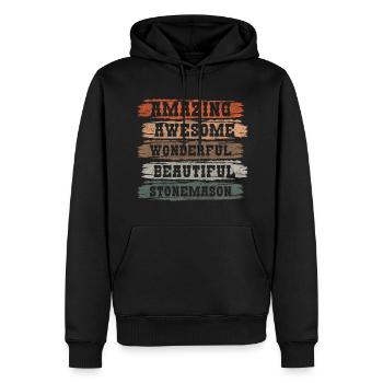 Steinmetz Arbeit Handwerk Handwerker - Männer Premium Bio Hoodie - Schwarz - Vorne - Nico (187cm)