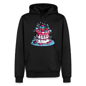 Gâteau gâteau pâtisserie boulanger reine de la pâtisserie fée de la pâtisserie - Sweat à capuche Premium bio Homme - noir - Devant - Nico (187cm)