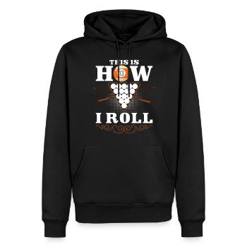Pool Billardspieler Hobby 8-Ball - Männer Premium Bio Hoodie - Schwarz - Vorne - Nico (187cm)