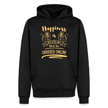 Acheter Acheter Shopaholik - Sweat à capuche Premium bio Homme - noir - Devant - Nico (187cm)