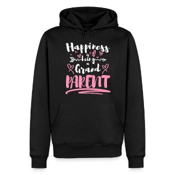 Mamie Progéniture Grand-père Amour - Sweat à capuche Premium bio Homme - noir - Devant - Nico (187cm)
