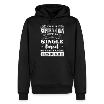 Fierté monoparentale Fête des pères Amour - Sweat à capuche Premium bio Homme - noir - Devant - Nico (187cm)
