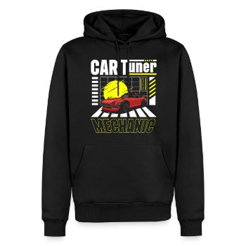 Conducteur de voiture à la dérive - Sweat à capuche Premium bio Homme - noir - Devant - Nico (187cm)