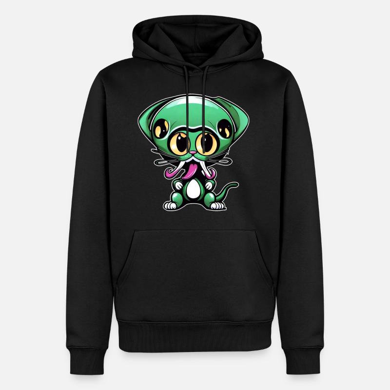 Mignon extraterrestre vert - Sweat à capuche Premium bio Homme - noir