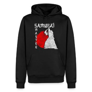 Japan Aikido Mut Ninja - Männer Premium Bio Hoodie - Schwarz - Vorne - Nico (187cm)