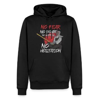 Combattant Aikido Guerrier Katana - Sweat à capuche Premium bio Homme - noir - Devant - Nico (187cm)